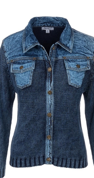 pbj blues denim sweater jacket